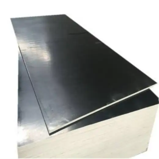 Film-faced shutterply panels in black finish
