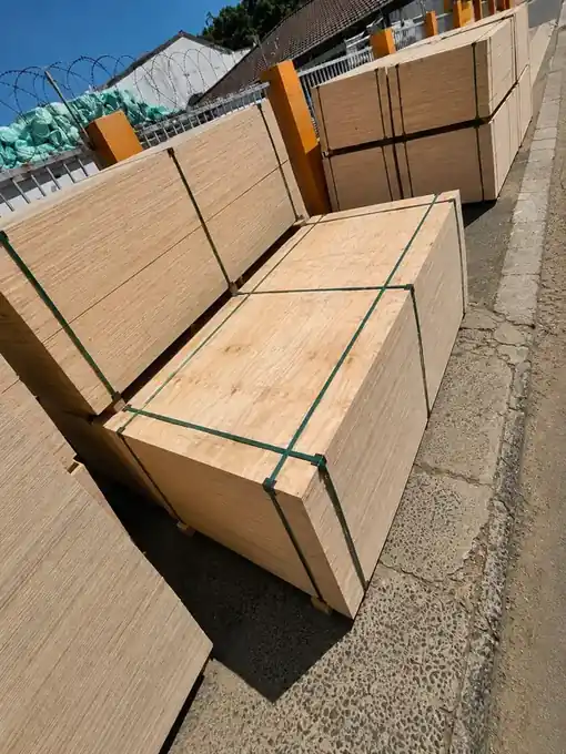 Full strapped pallet of shutterply boards