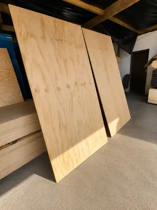 Large shutterply sheets displayed in warehouse